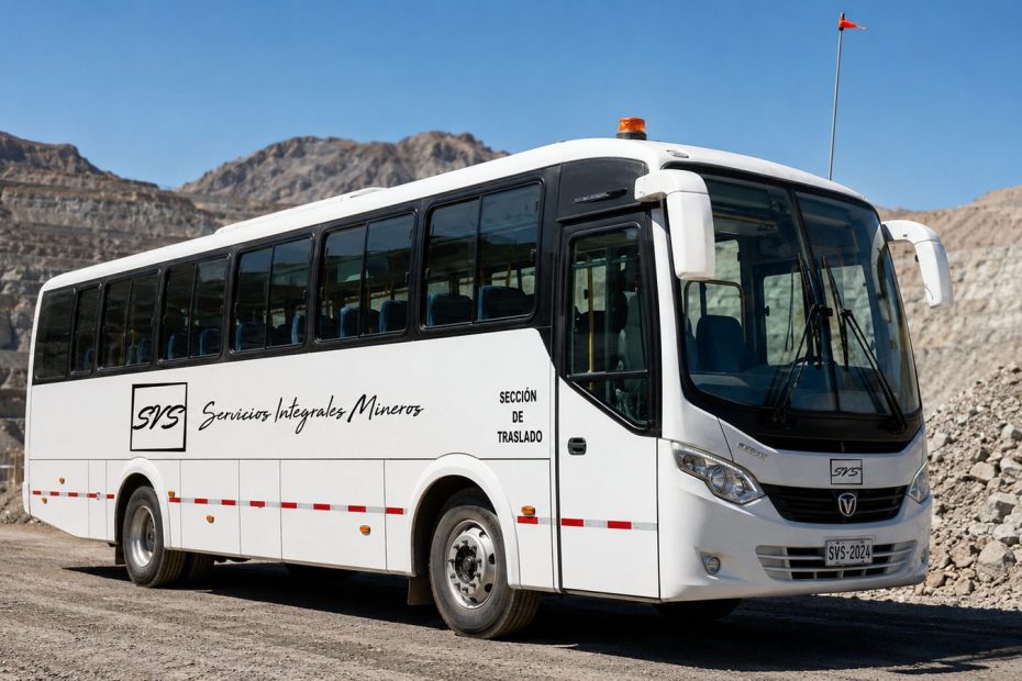 Bus para traslado de personal a faena minera de SVS