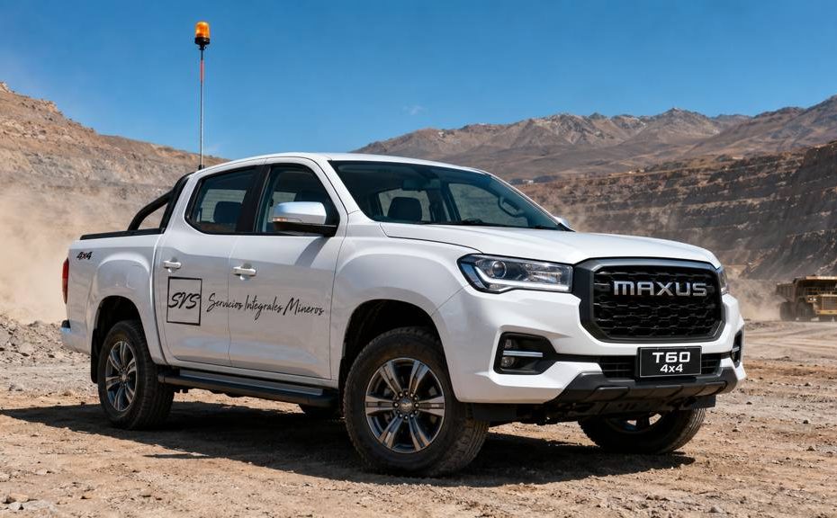 Camioneta 4x4 Maxus T60 SVS con monitoreo GPS en faena minera